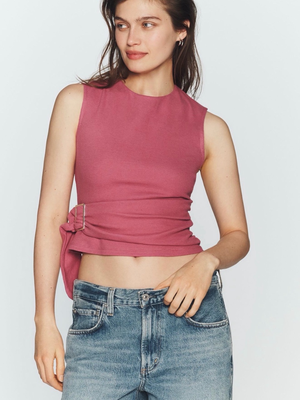 Maeve wrap sleeveless top 100% cotton